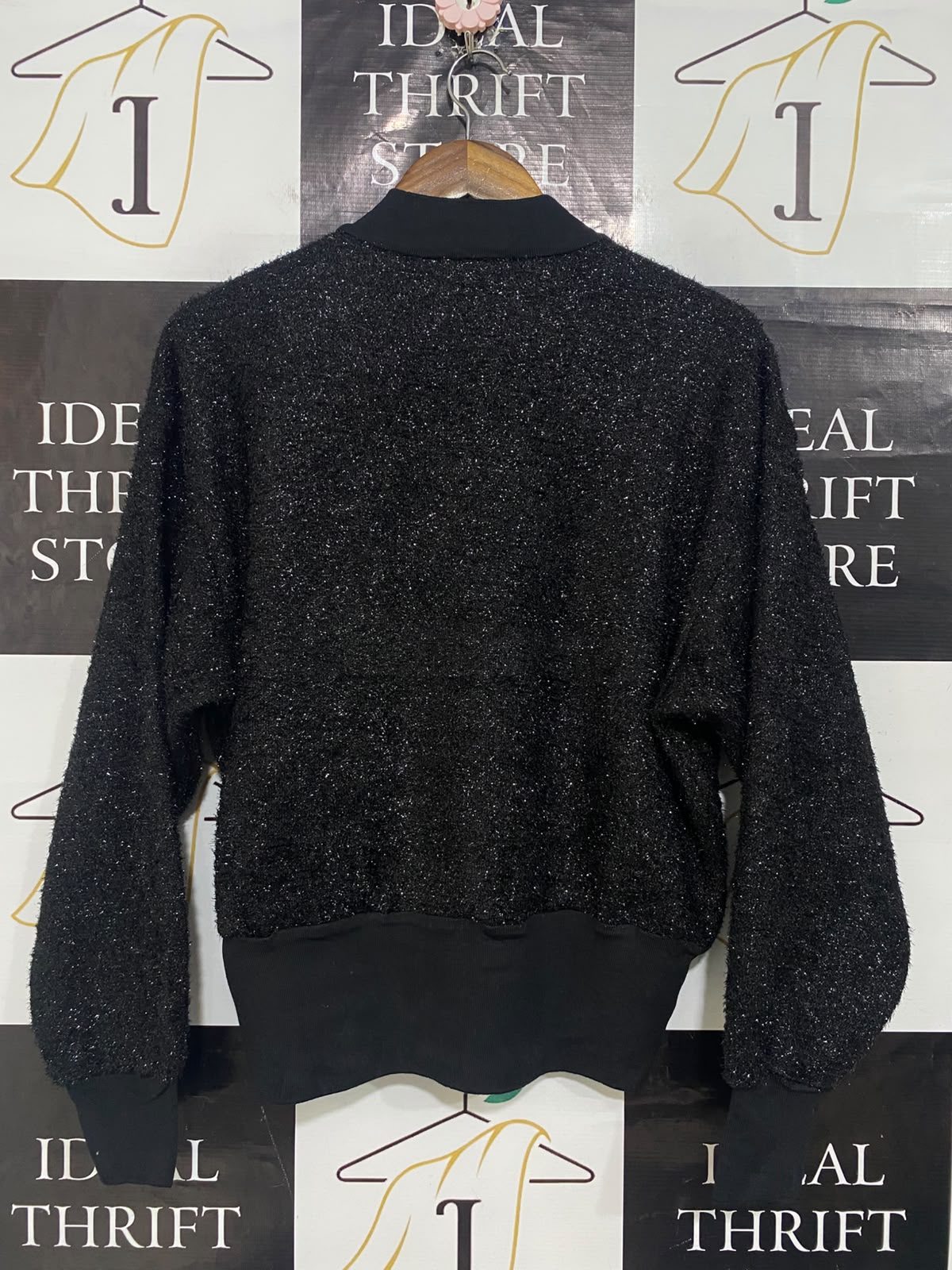 HAMMOCK & VINE |M| BUST 23| A56| BLACK SHIMMER MOCK-NECK TECHNICAL UTILITY SWEATER