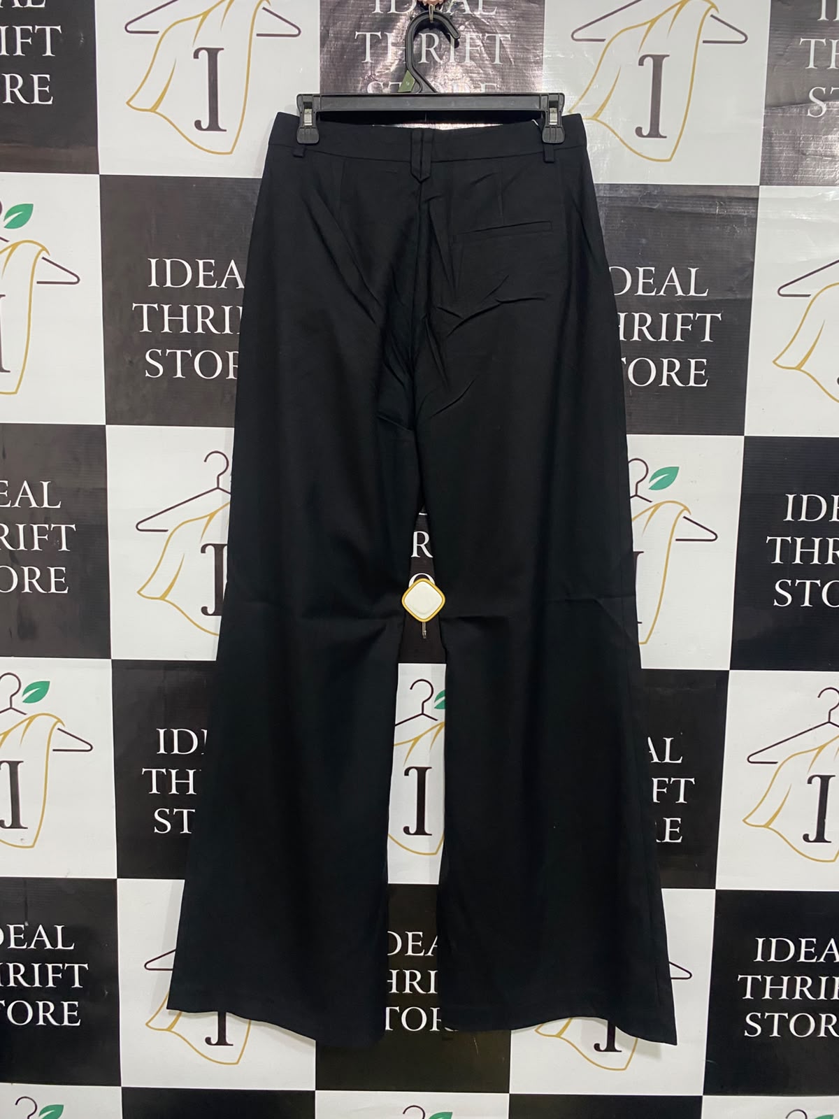 OXFORD |S| WAIST 28| A32| BLACK PLEATED TECHNICAL UTILITY WIDE-LEG TROUSERS