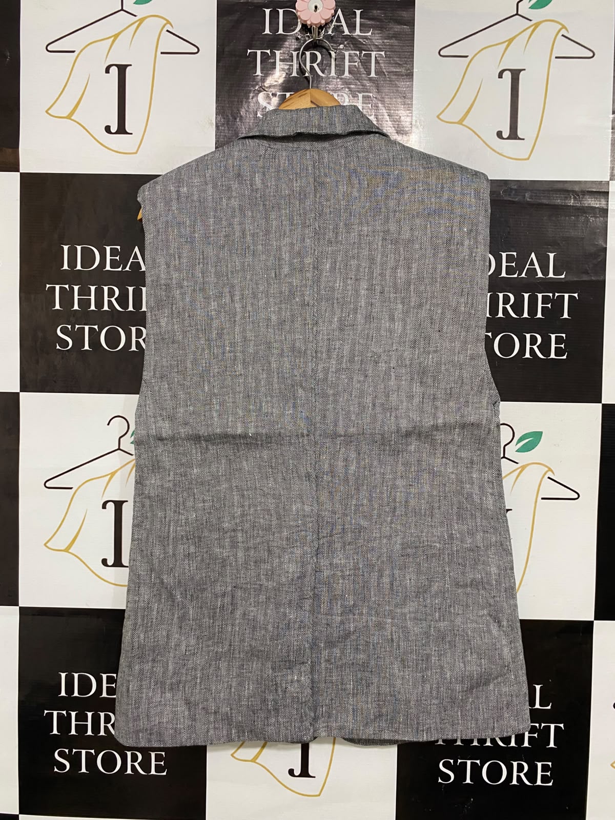 SHOMAJOY |S| BUST 19| A57| GREY SLEEVELESS BLAZER TECHNICAL UTILITY VEST