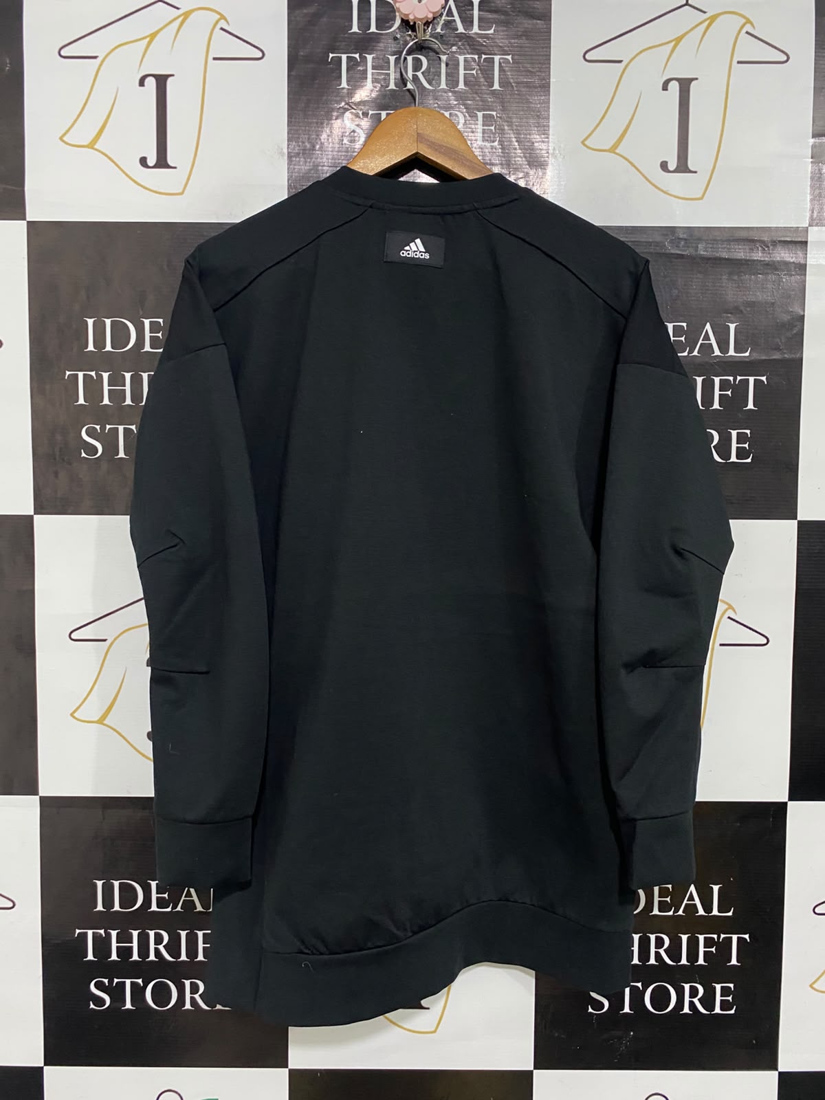 ADIDAS |L| BUST 23| A57| BLACK CREWNECK 3-STRIPE PANEL TECHNICAL UTILITY SWEATSHIRT