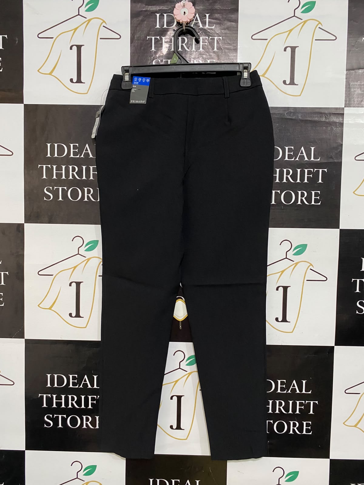 PRIMARK |S| WAIST 28| A58| BLACK TAILORED BELTED TECHNICAL UTILITY TROUSERS