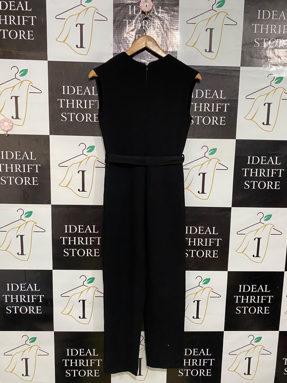 NEW LOOK |S| BUST 16| A58| BLACK SLEEVELESS BELTED TECHNICAL UTILITY JUMPSUIT