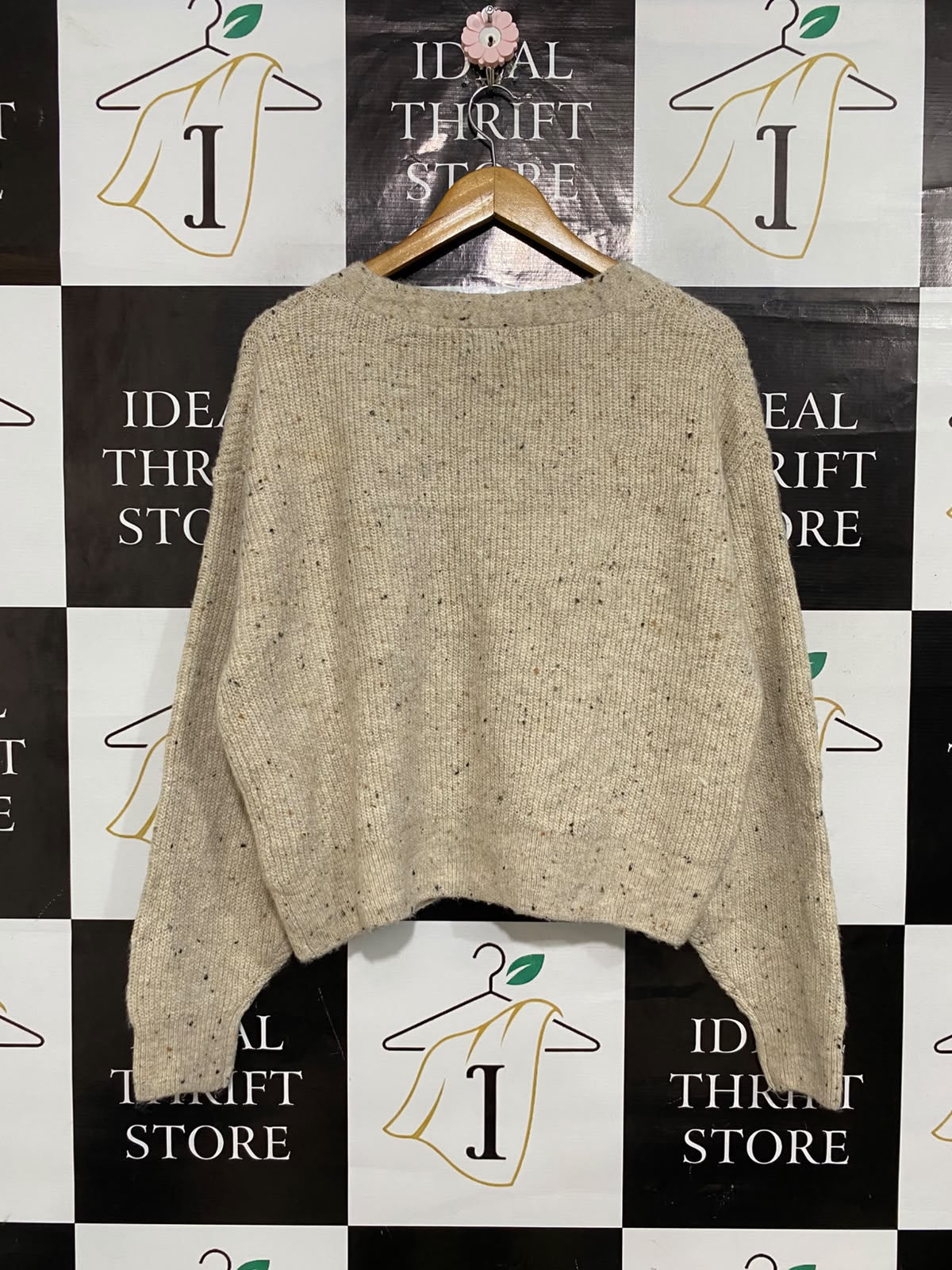 SERRA |M| BUST 23| A59| OATMEAL SPECKLED V-NECK TECHNICAL UTILITY CARDIGAN