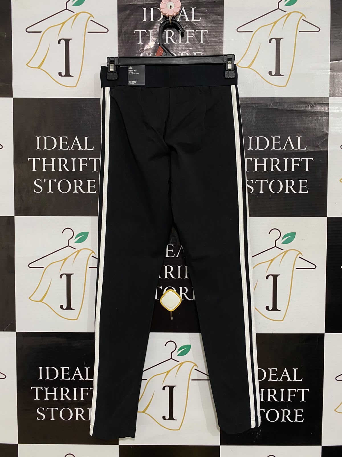 ADIDAS |S| WAIST 26| A58| BLACK & WHITE 3-STRIPE TECHNICAL UTILITY LEGGINGS