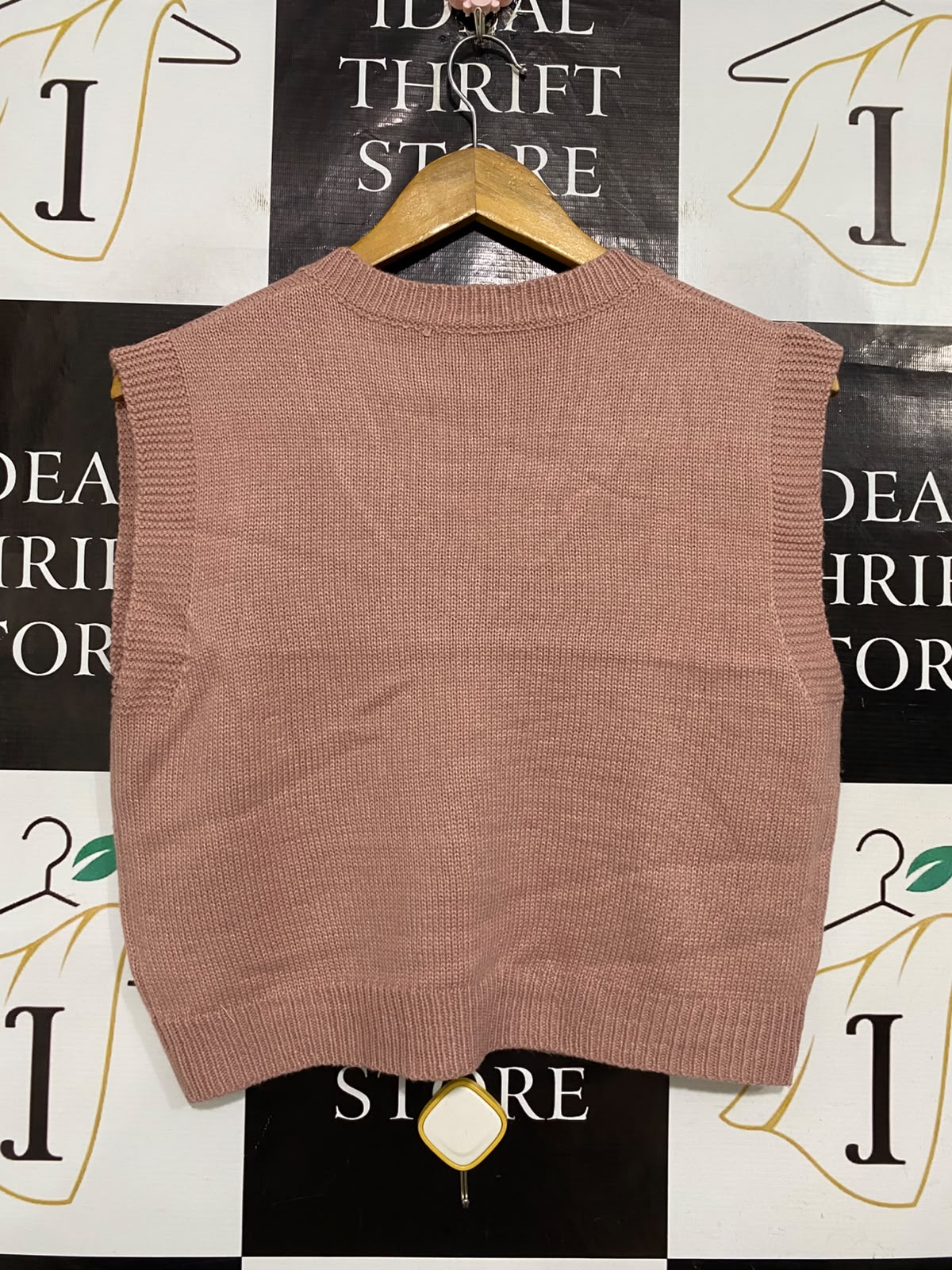 SHEIN |M| BUST 19| A58| DUSTY ROSE V-NECK KNIT TECHNICAL UTILITY SWEATER VEST