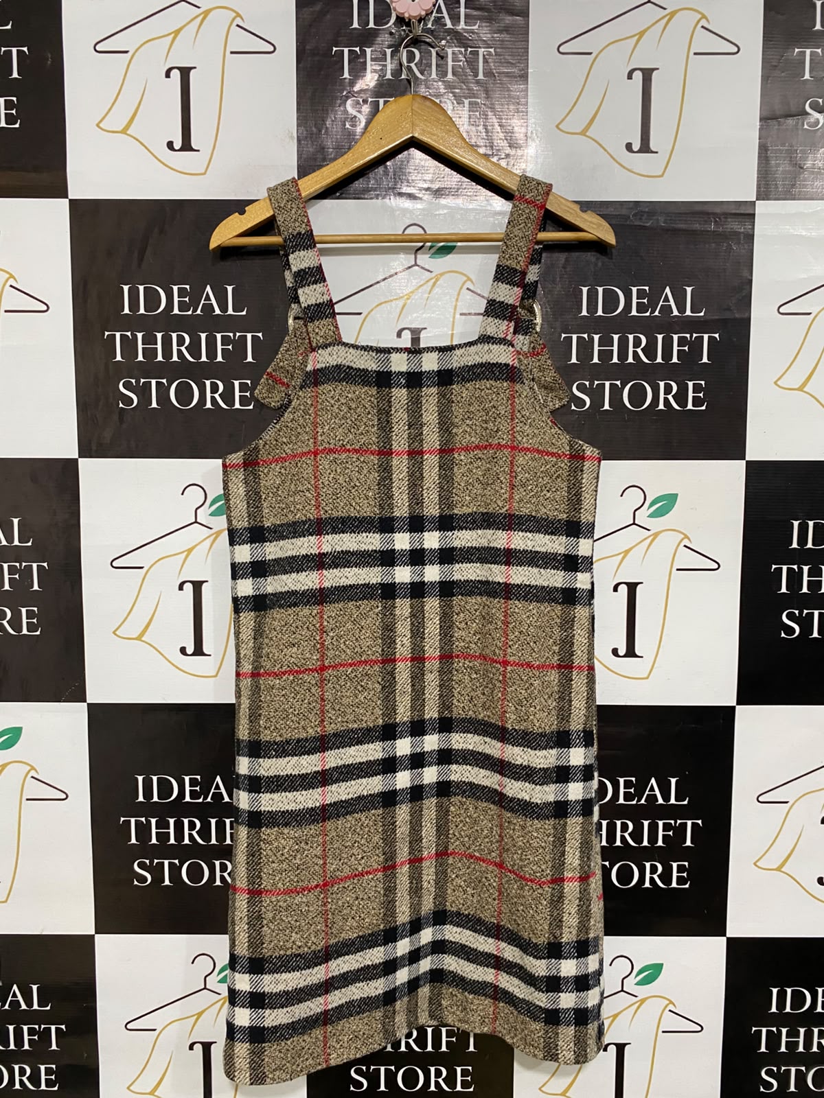 MEI YI GE |M| BUST 18| A60| TARTAN PLAID O-RING STRAP TECHNICAL UTILITY PINAFORE DRESS