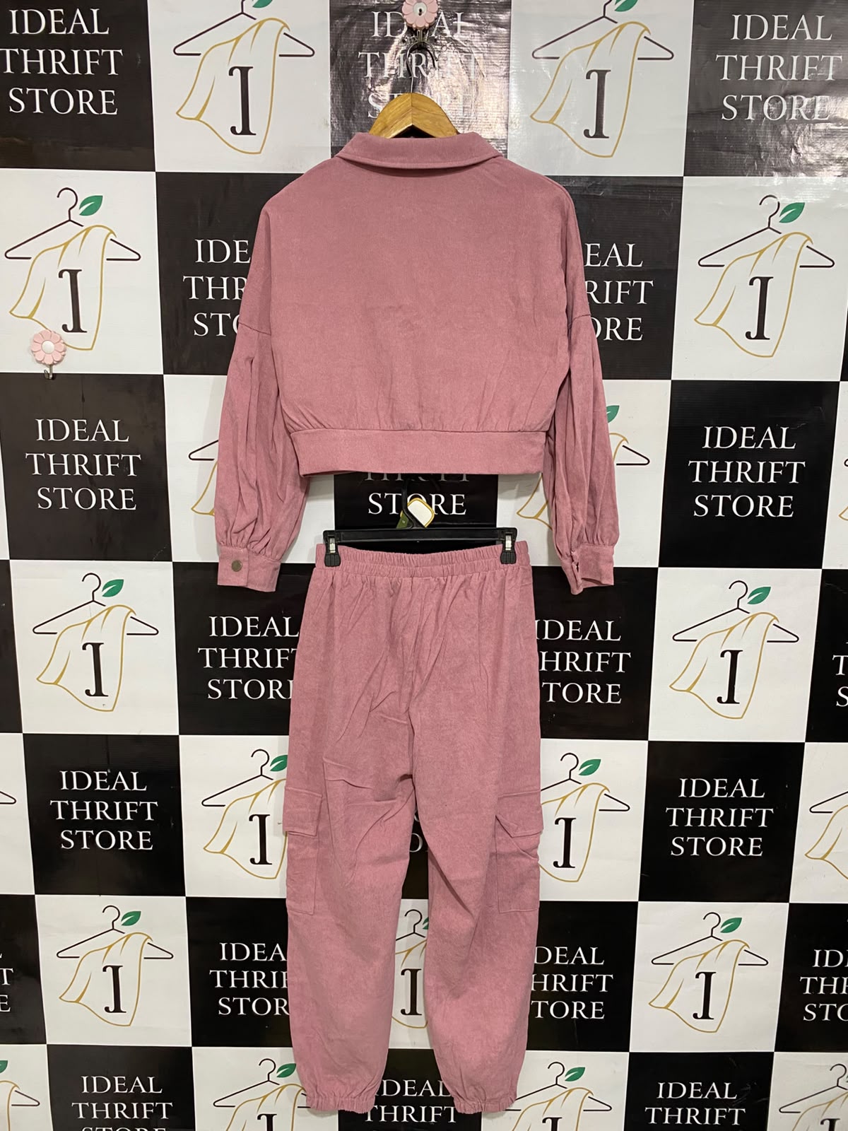 MOSSTA |M| A59| PASTEL PINK TWO-PIECE TECHNICAL UTILITY JACKET AND CARGO SET