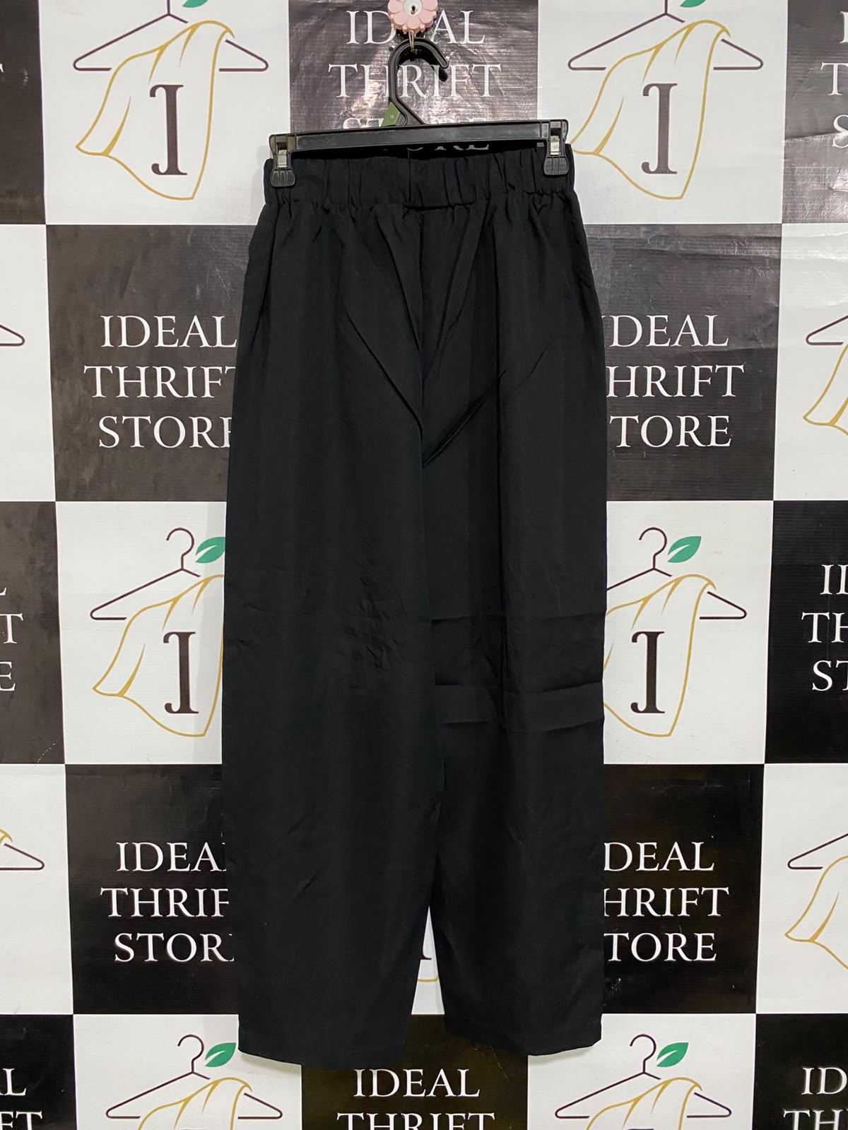 SHEIN |M| WAIST 25| A61| BLACK HIGH-WAISTED ELASTIC-BAND TECHNICAL UTILITY TROUSERS