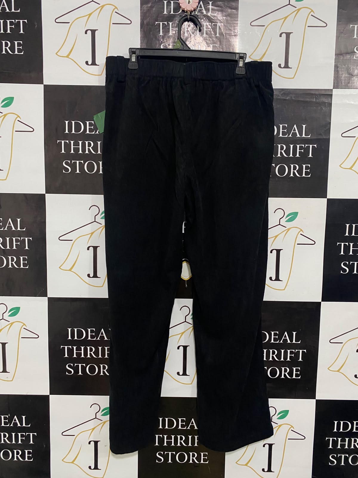 HALARA |XL| WAIST 34| A63| BLACK CORDUROY PLEATED TECHNICAL UTILITY PANTS