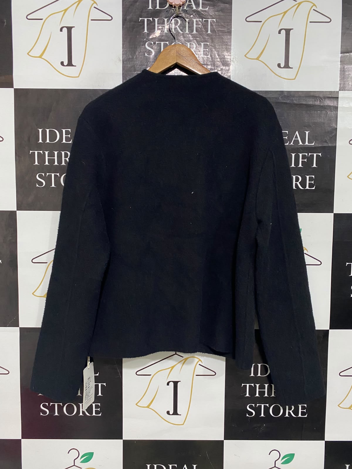 REKAYYAI |M| BUST 22| A63| BLACK DOUBLE-BREASTED BUTTON-UP TECHNICAL UTILITY JACKET
