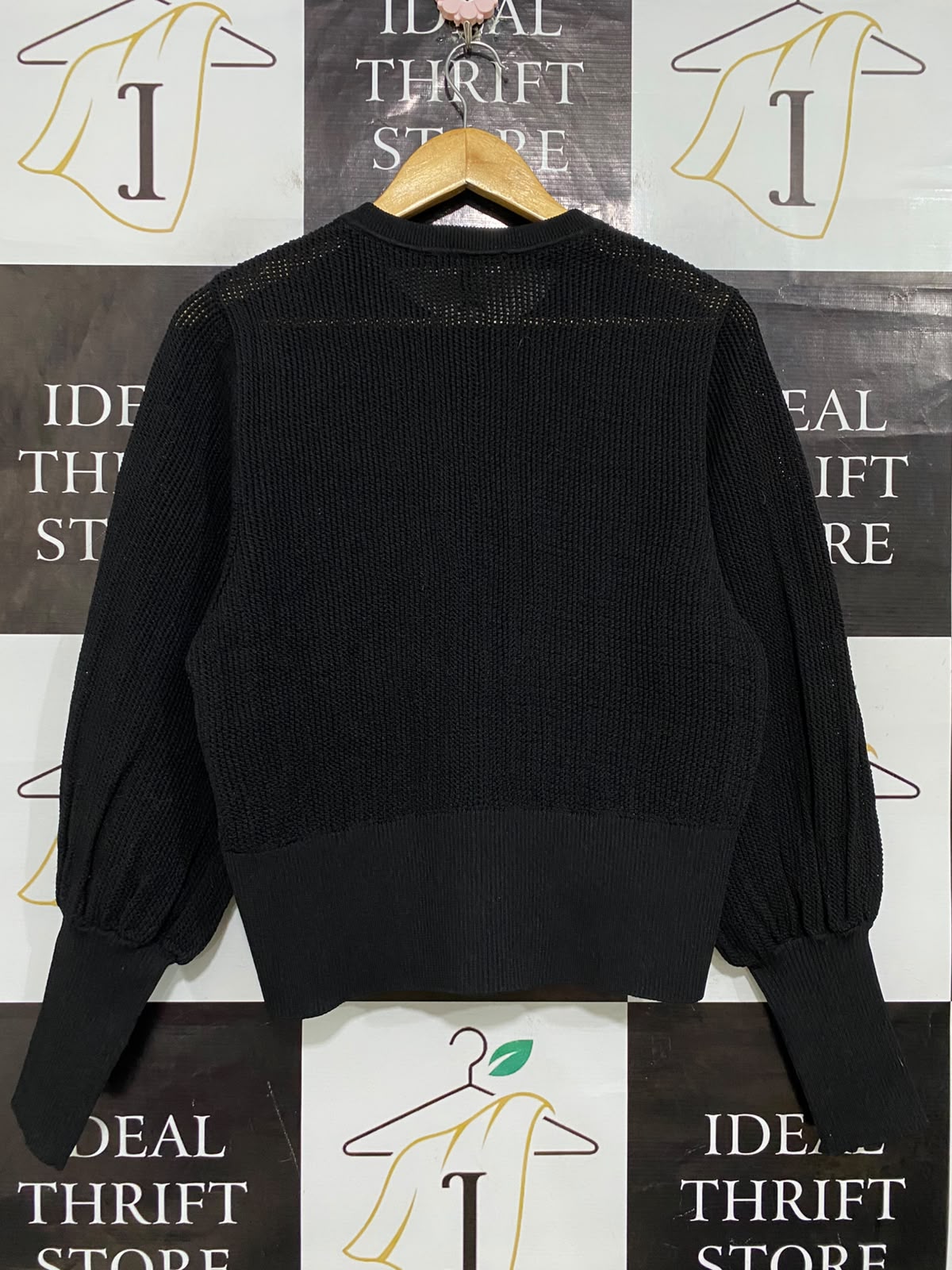 DECJUBA |M| BUST 19| A63| BLACK PEARL-BUTTON KNIT TECHNICAL UTILITY CARDIGAN