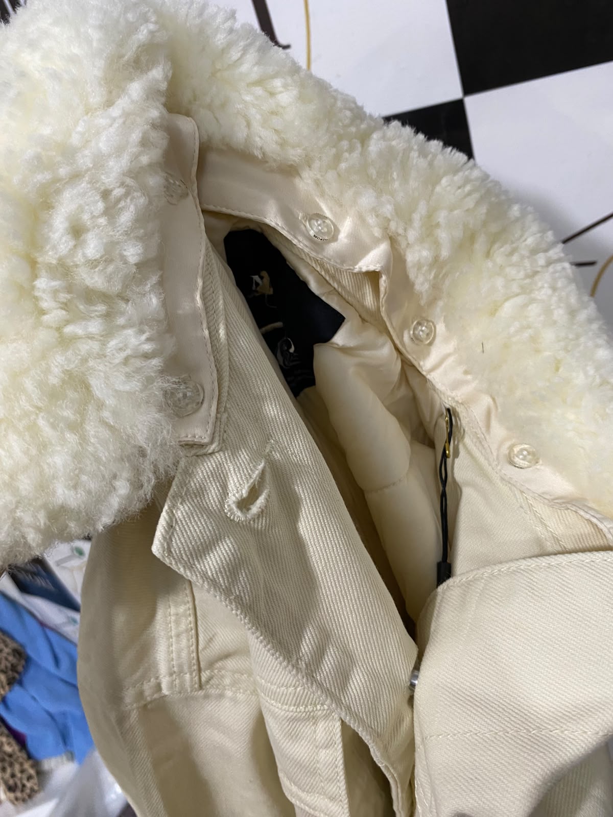SAILOR MOON |M| BUST 24| A63| OFF-WHITE SHERPA-COLLAR TECHNICAL UTILITY JACKET