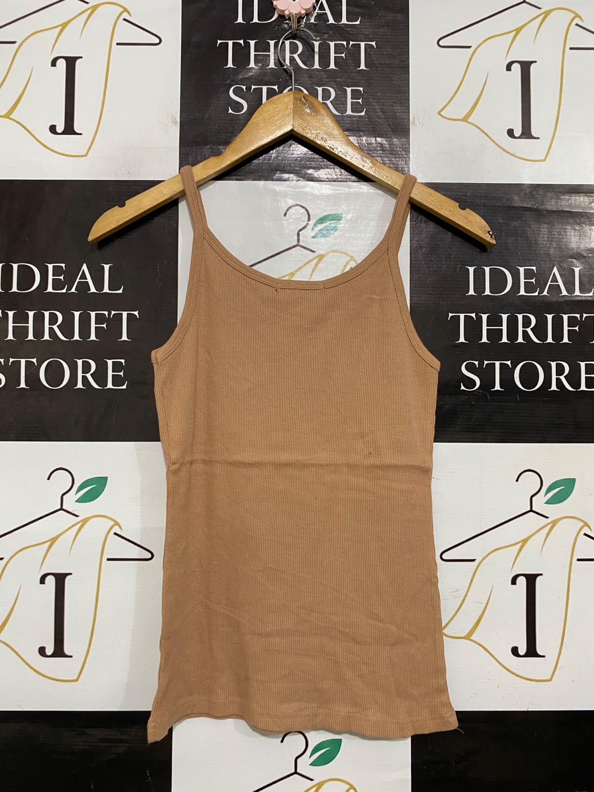 XCEPSION |M| BUST 13| A63| BEIGE RIBBED CAMI-STYLE TECHNICAL UTILITY TANK TOP