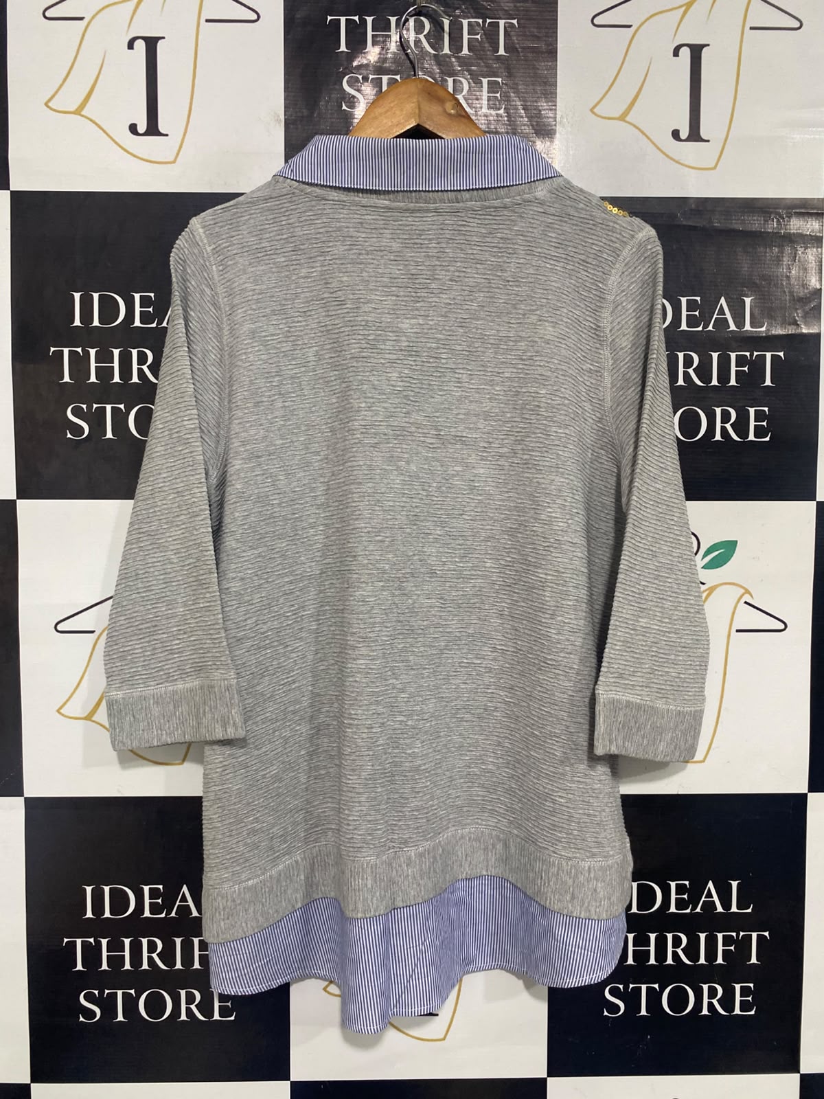 VIRTUELLE |S| BUST 21| A65| GREY SEQUIN-POLKA-DOT LAYERED TECHNICAL UTILITY TOP