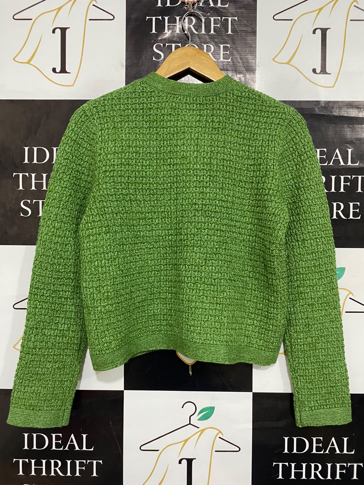 UNIQLO |S| BUST 18| A64| GREEN TEXTURED BUTTON-FRONT TECHNICAL UTILITY CARDIGAN