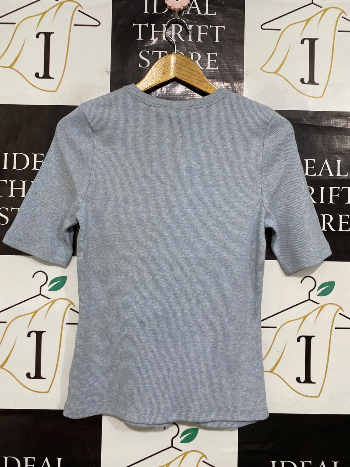 WITCHERY |M| BUST 15| A64| GREY MELANGE RIBBED CREWNECK SHORT-SLEEVE TECHNICAL UTILITY TEE