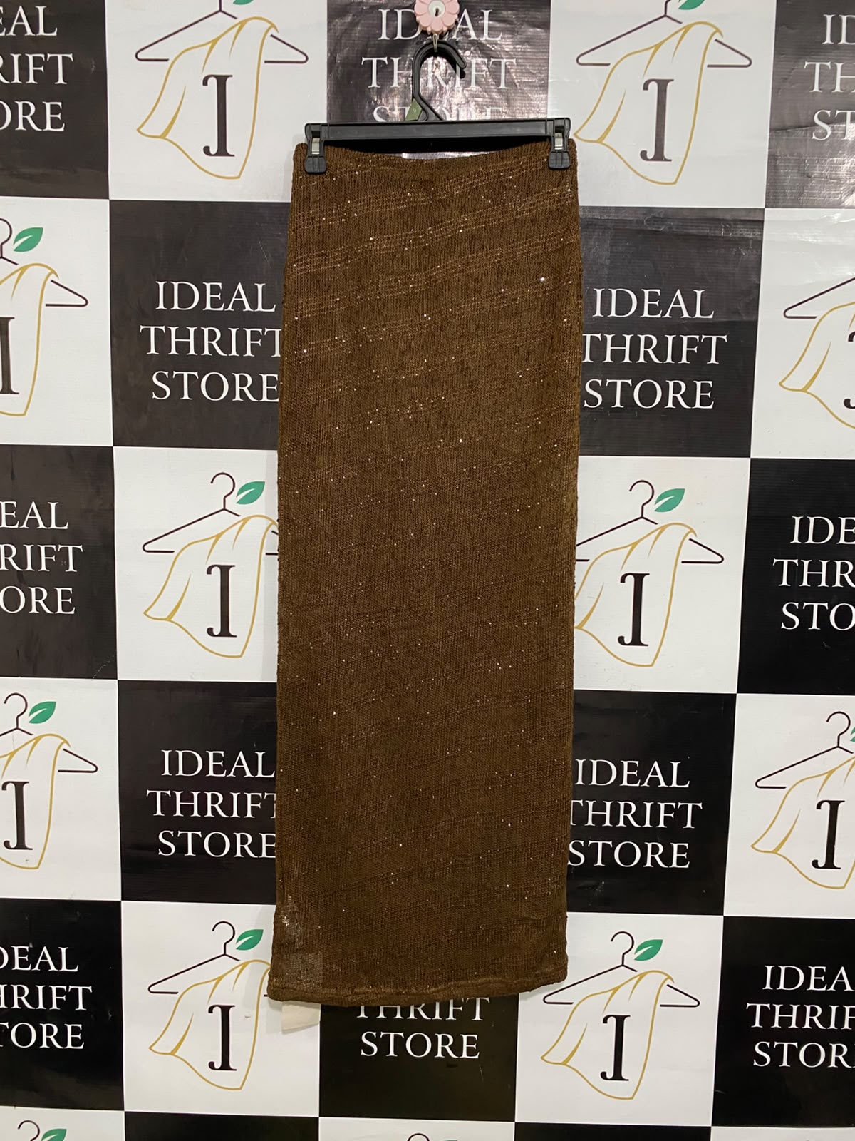 MUSERA |S| WAIST 26| A64| BRONZE METALLIC SHIMMER MAXI TECHNICAL UTILITY SKIRT
