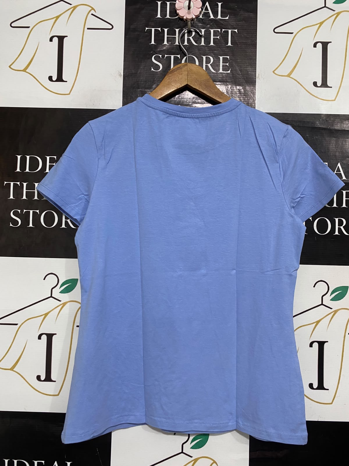 PRIMARK CARES |M| BUST 18| A65| PERIWINKLE BLUE STRETCH CREWNECK SHORT-SLEEVE T-SHIRT