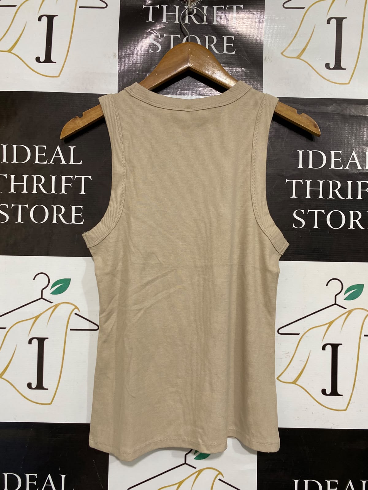 ANKO |S| BUST 15| A66| BEIGE RIBBED TANK TOP
