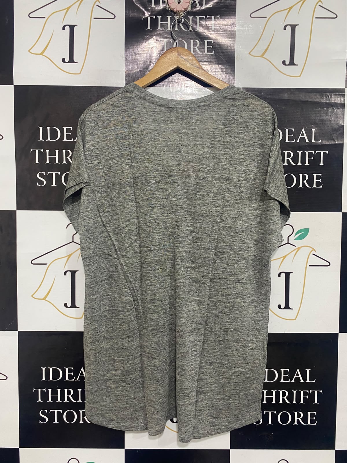 MNG |M| BUST 22| A67| GREY MELANGE LINEN CASUAL T-SHIRT / TUNIC