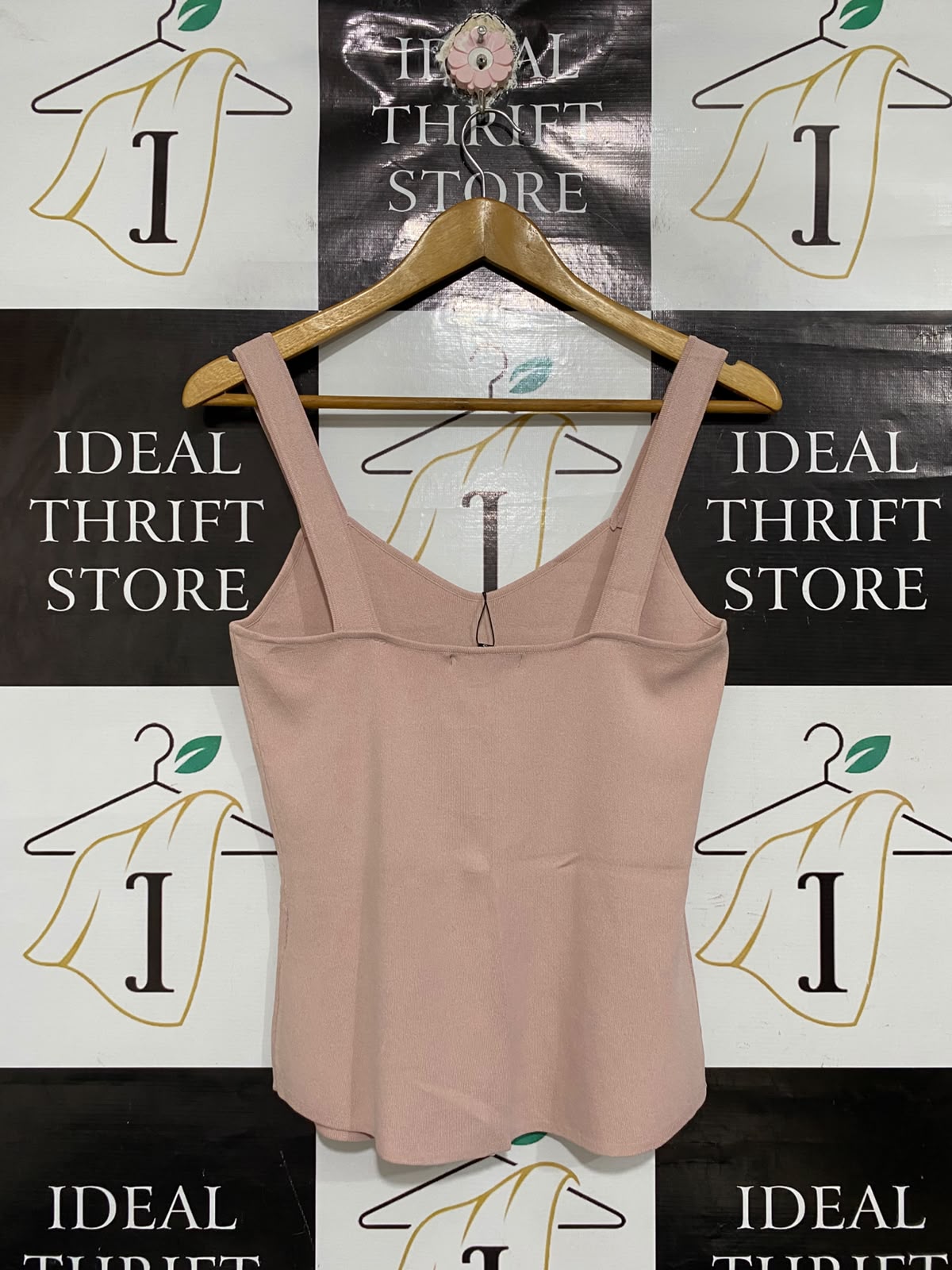 PORTMANS |S| BUST 16| A68| DUSTY PINK KNITTED V-NECK CAMI TOP
