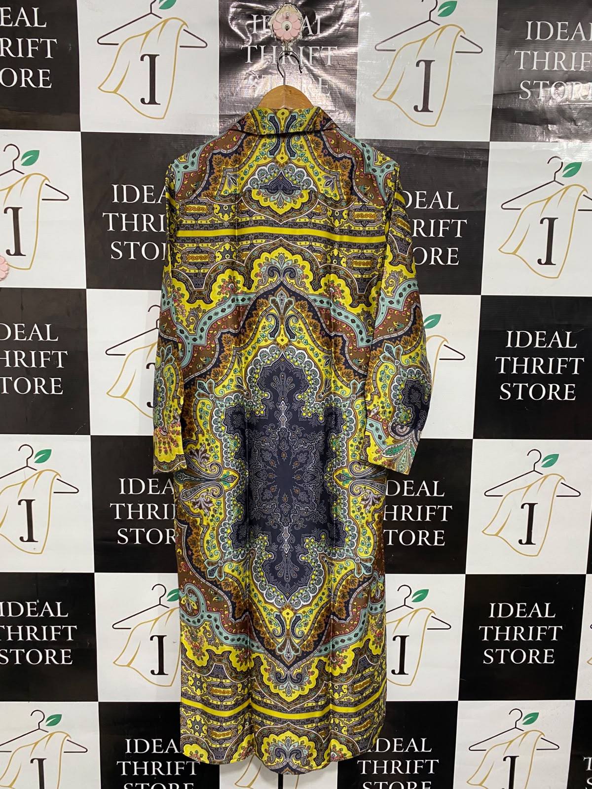 ZARA |XS| BUST 19| A68| MULTICOLOR PAISLEY PRINT SATIN SHIRT DRESS