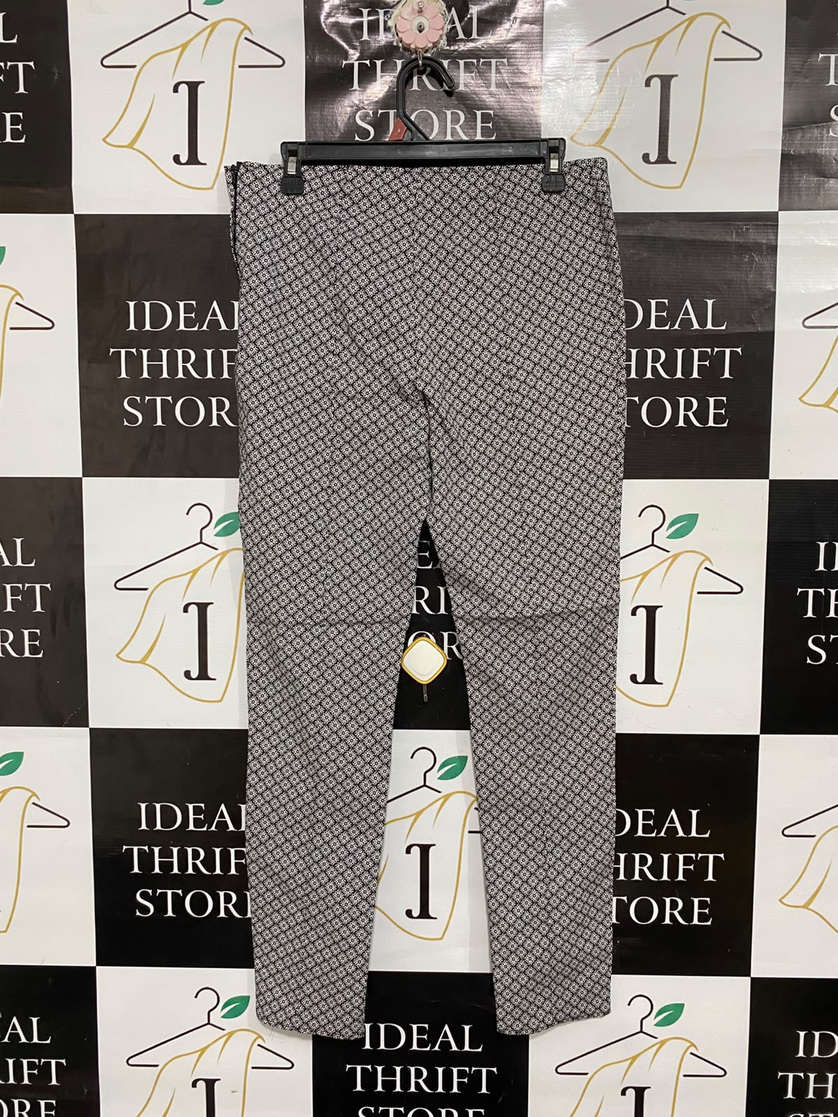 PRIMARK |L| WAIST 32 | A70| BLACK & WHITE PATTERNED TAILORED TROUSERS