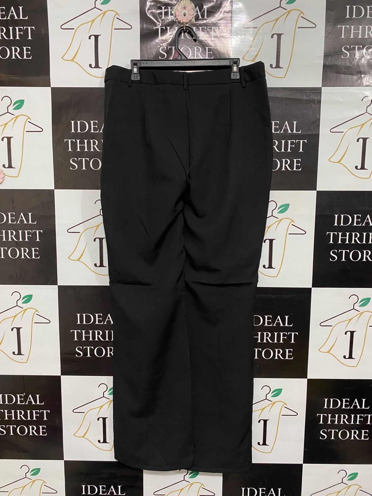 PRETTYLITTLETHING |XL |WAIST 36 | A70| BLACK TAILORED WIDE-LEG TROUSERS