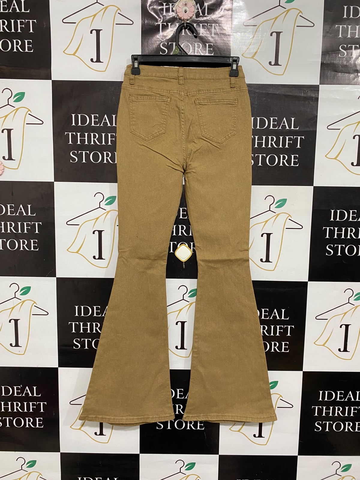 SHEIN |S | WAIST 26 | A70| KHAKI DISTRESSED FLARED DENIM JEANS