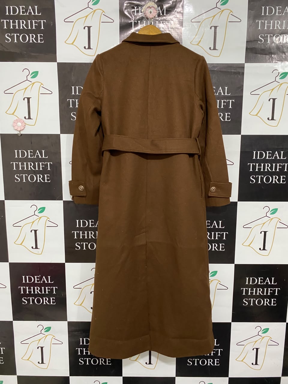 ANEWSTA |M | BUST 20 |A71 | BROWN DOUBLE-BREASTED LONGLINE TRENCH COAT