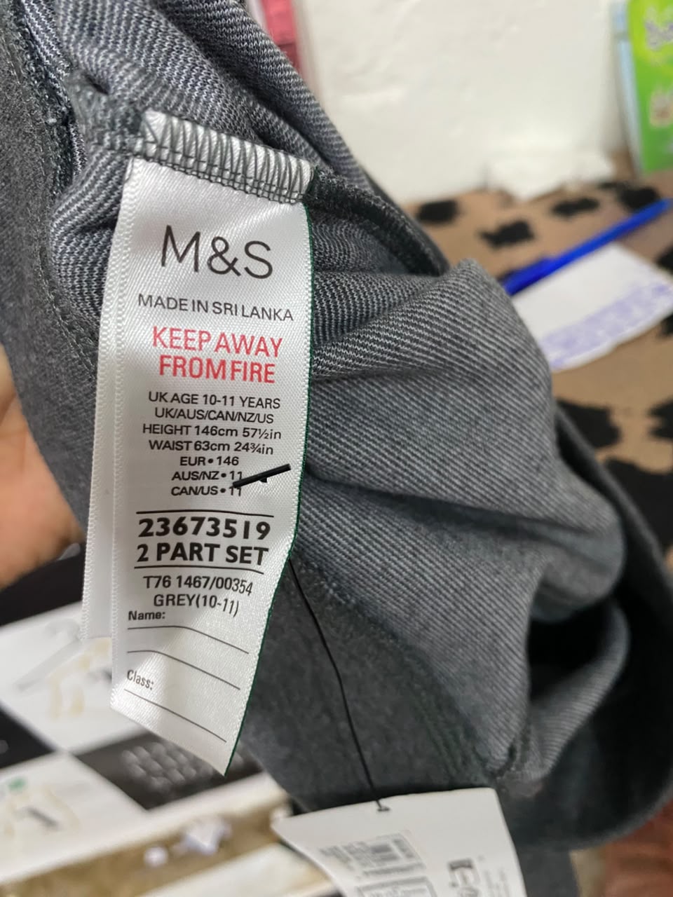 M&S |S |WAIST 26 | A70 | GREY JERSEY CASUAL TROUSERS