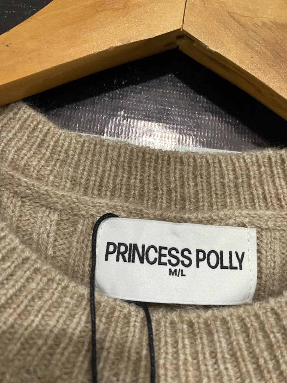 PRINCESS POLLY |M/L | BUST 18 | A70 | OATMEAL RIBBED KNIT SWEATER VEST