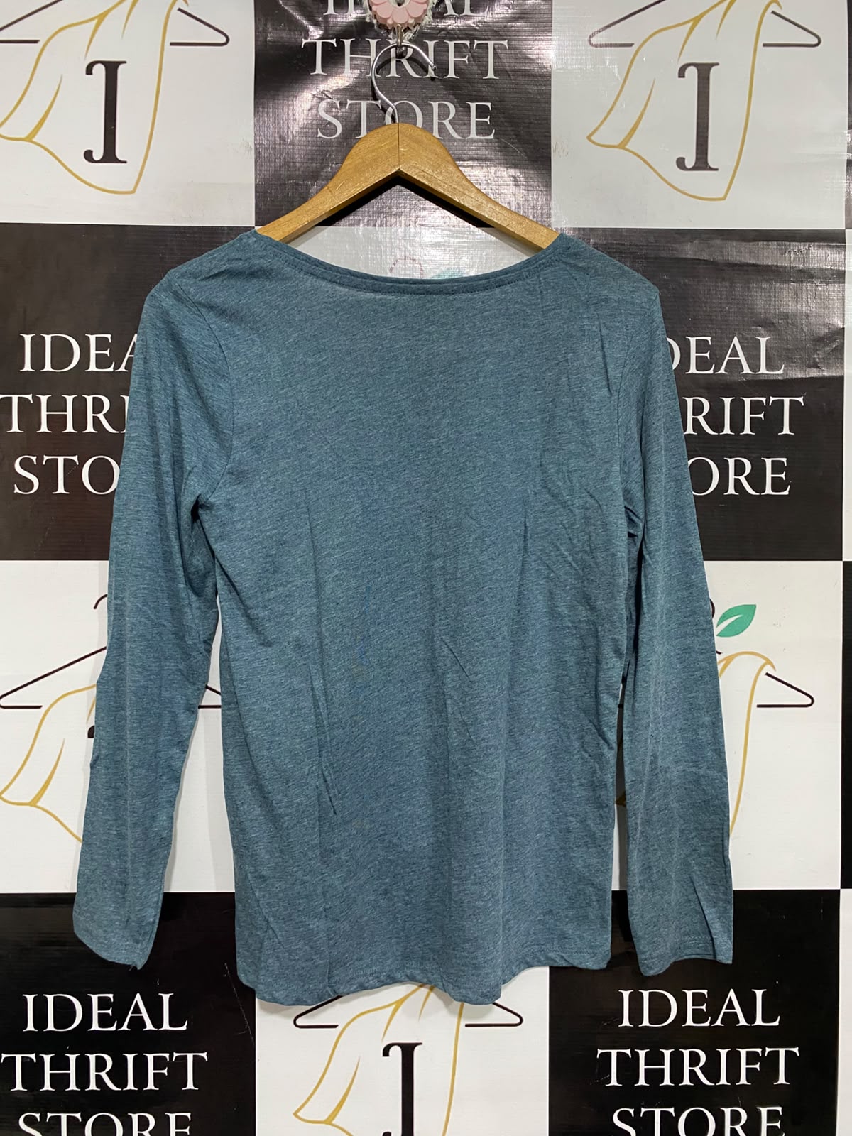 PRIMARK |S | BUST 18 | A73 | BLUE MELANGE LONG-SLEEVE SLOUCHY TOP