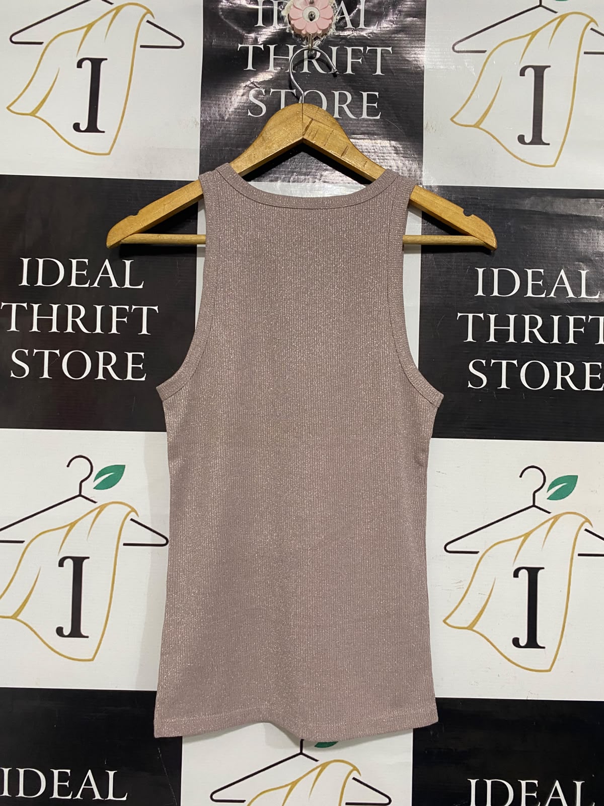 &ME |S | BUST 13 | A73 MAUVE SHIMMER RIBBED TANK TOP