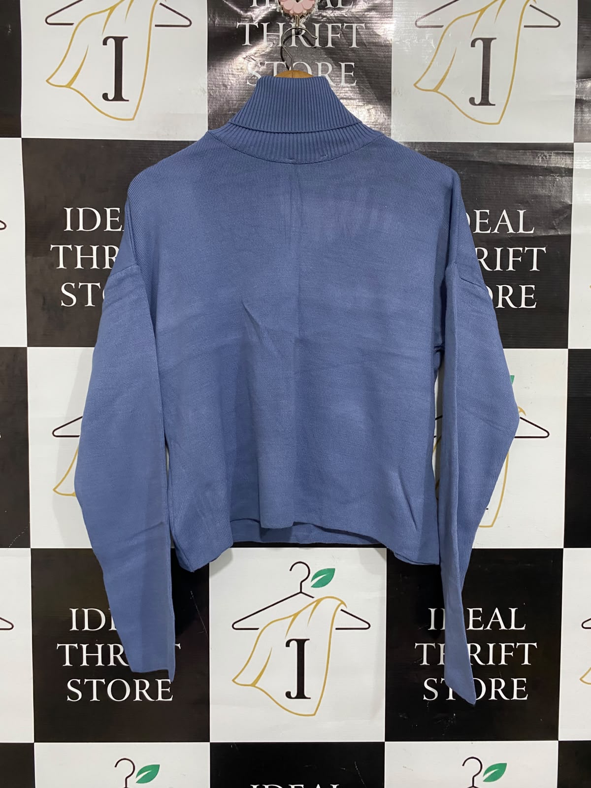 AVORWE |XL | BUST 24 | A74| BLUE TURTLENECK KNIT SWEATER