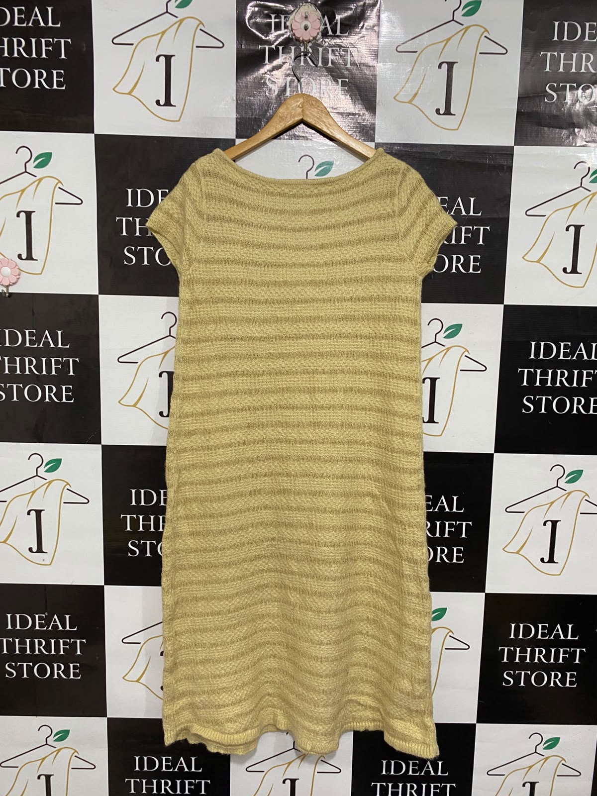 ZARA |M | BUST 18 | A74| YELLOW STRIPED KNIT DRESS
