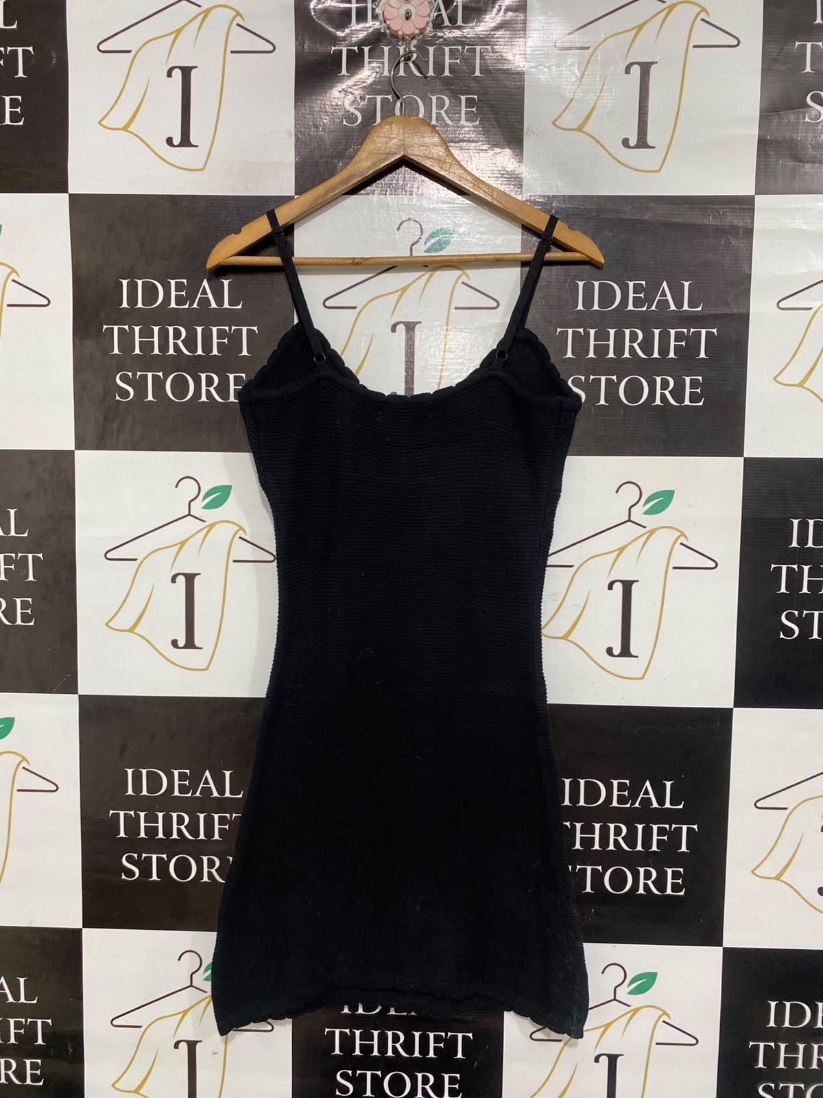 SUPRE |S | BUST 16 | A75 | BLACK RIBBED CAMI MINI DRESS