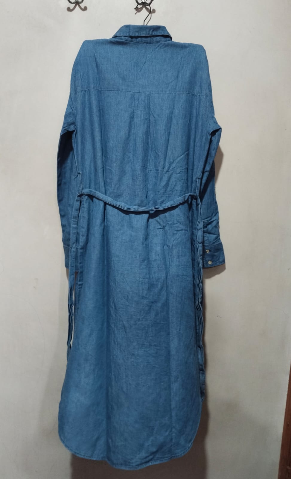 Warehouse Denim Western Style Belted Midi Shirt Dress W-20/ L-46