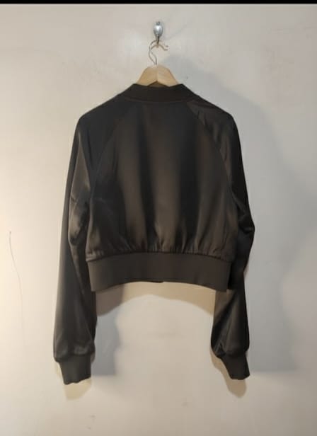 Cropped silk bomber jacket from Zara W-18/ L-15