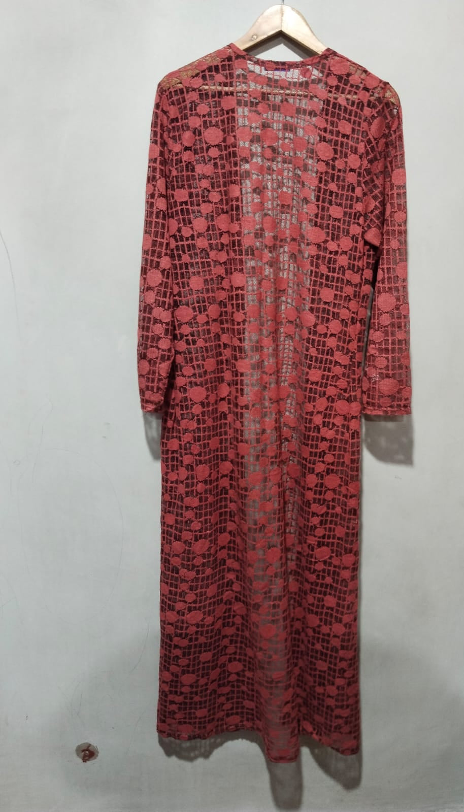 Liang Ling Women Lace Crochet Long Sleeve Beach Open Kimono W-20 / L-56