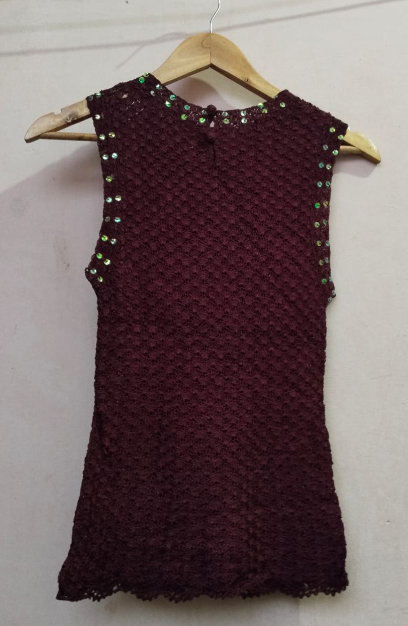 PASSPORT SEQUINS Embellished Knit Casual Dress