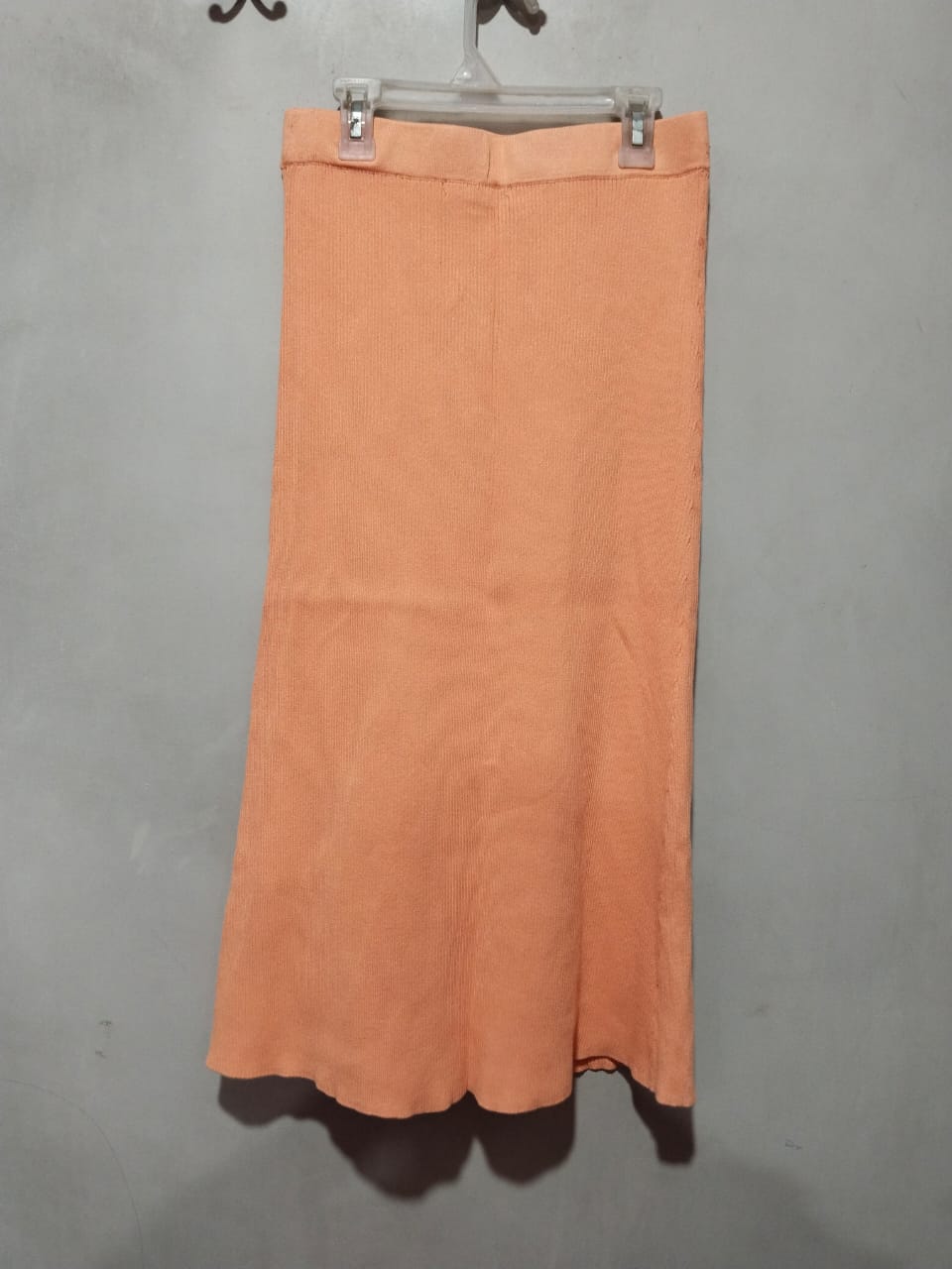 Primark Orange High-Waist Ribbed Knit Skirt W-26 / L-31