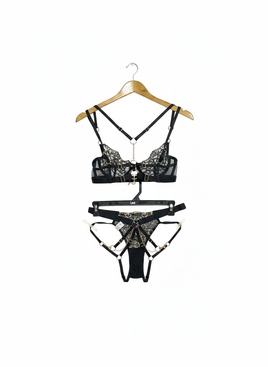 Bluebella Lumi Black Lace & Mesh Lingerie |SMALL