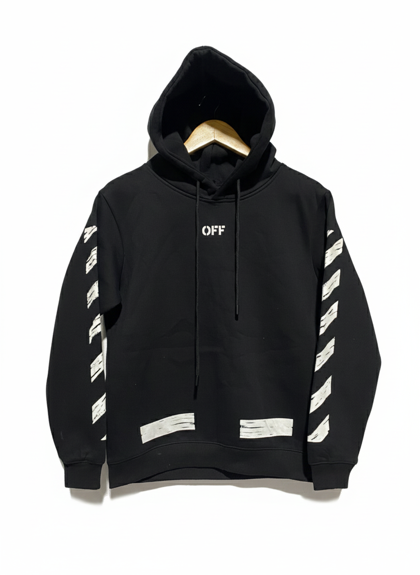 MAIN LABEL|S/M|BUST 20|Off-White Diagonal Stripes Logo Hoodie