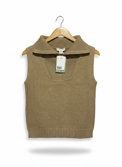 H&M|S/M|BUST 14|Solid Zip Up Knitted Vest
