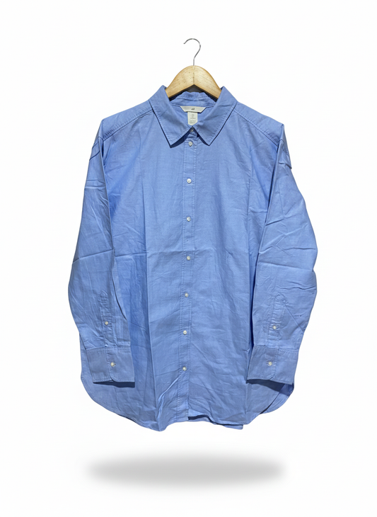 H&M|M|BUST 23|Blue Cotton Long-Sleeve Shirt