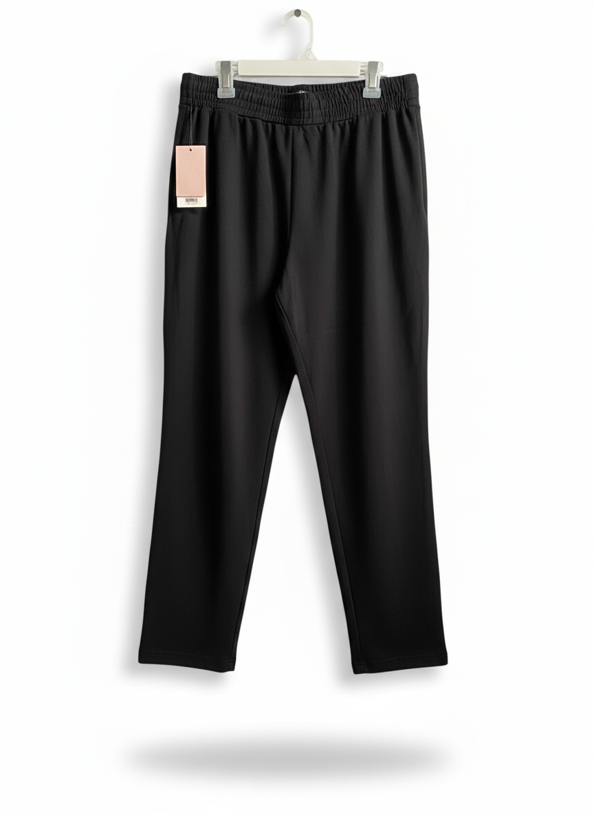 TU WOMAN|XL/XXL|WAIST 36|Black Elastic Waist Straight Leg Pants