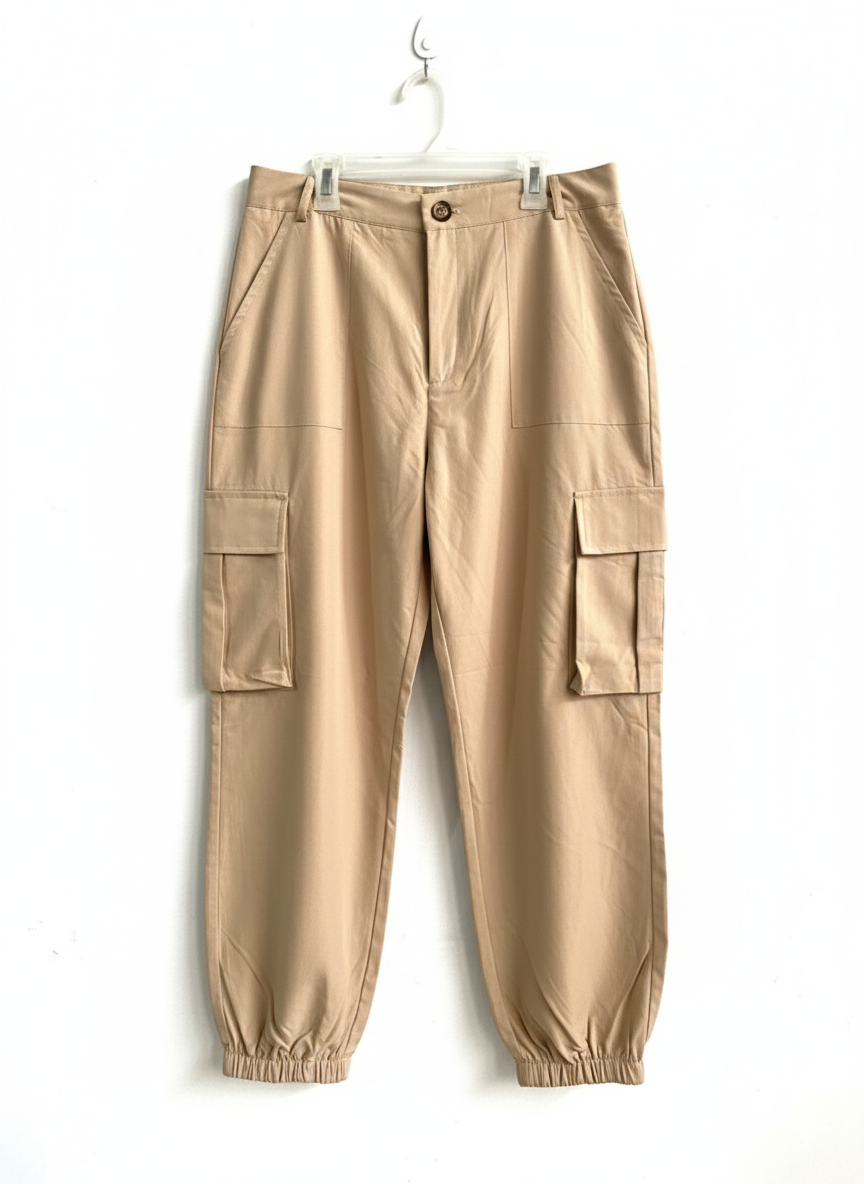 SHEIN|L|WAIST 30|Beige Cargo Joggers