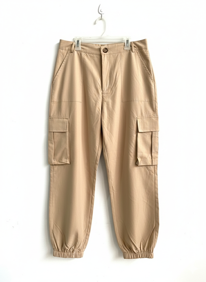 SHEIN|L|WAIST 30|Beige Cargo Joggers
