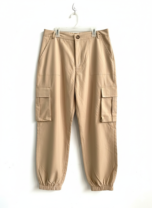 SHEIN|L|WAIST 30|Beige Cargo Joggers